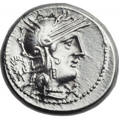 Denarius Opimia: Lucius Opimius, L•OPEIMI ROMA