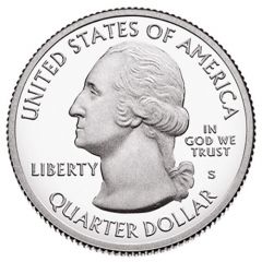 1/4 Dollar `Washington Quarter` Ellis Island (Statue of Liberty National Monument), New Jersey - Silver Proof