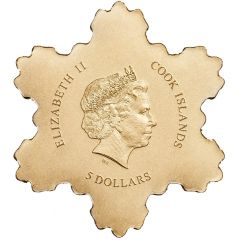 5 Dollars Golden Snowflake