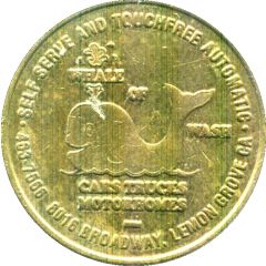 Token - Whale of a Wash Lemon Grove, California