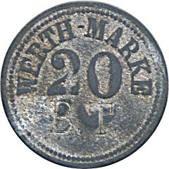 20 Pfennig Werth-Marke, Countermarked `BT`
