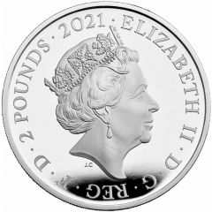 2 Pounds - Elizabeth II Mahatma Gandhi, Silver Proof
