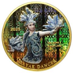 Bullion - Dayak Dancer Gold Plated Coloured Hologram