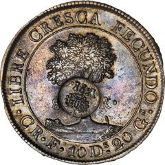 8 Reales - Isabella II Countermark on Central American Republic 8 Reales