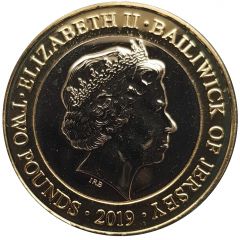 2 Pounds - Elizabeth II 60th Anniversary of Jersey Zoo - Orangutan