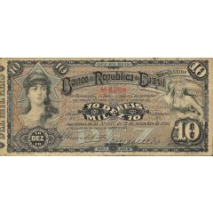10 Mil Réis Banco da República do Brasil, 2nd. Print