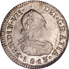 1/2 Real - Fernando VII bust of Carlos IV