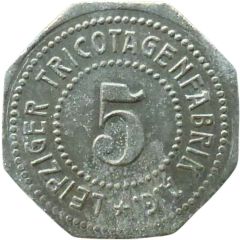 5 Pfennigs - Leipzig Tricotagenfabrik