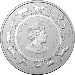 1 Dollar - Elizabeth II 6th portrait - Year of the Tiger, Silver Bullion Coin