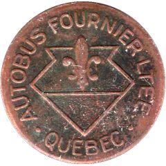 Token - Autobus Fournier LTEE Quebec, Copper, 22 mm