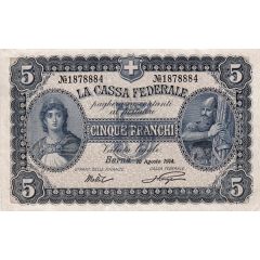 5 Francs - Federal Treasury Italian text
