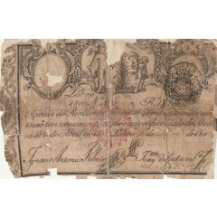 1200 Réis - MigueI I Overprint on P#16 - John Prince Regent