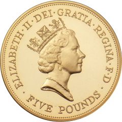 5 Pounds - Elizabeth II Queen Mother, Gold Proof