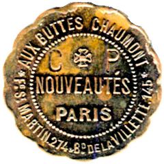 Token - Bon pour une Prime - Grands Magasins Aux Buttes Chaumont Paris