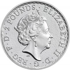 2 Pounds - Elizabeth II 5th portrait, 1 oz Fine Silver