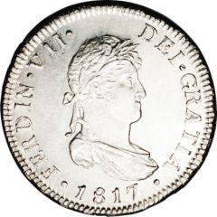 2 Reales - Fernando VII bust of Fernando VII