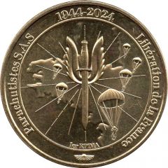 Jeton touristique - Monnaie de Paris - Parachutistes S.A.S - 1944-2024 - Libération de la France