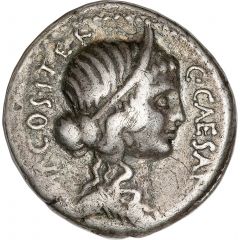 Denarius - Julius Caesar C•CAESAR IMP•COS•ITER / A•ALLIENVS PRO•COS