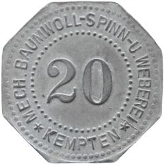 20 Pfennig - Kempten Mechanische Baumwollspinnerei