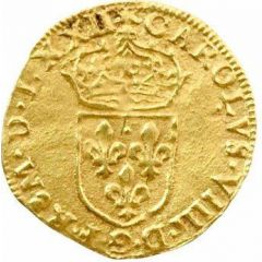 1/2 Gold Ecu with sun - Charles IX