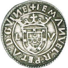 Tostão `L-V` - Manuel I Lisbon mint