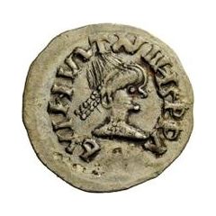 1/4 Siliqua In the name of Justin I and Theoderic, Sirmium, retrograde S with flat bust