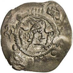 1 Drachm Peroz I imitation, Kobadien, countermark types: 1 / 1, 2