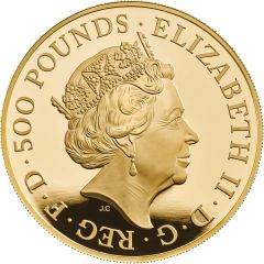 500 Pounds - Elizabeth II White Greyhound of Richmond, Gold Proof