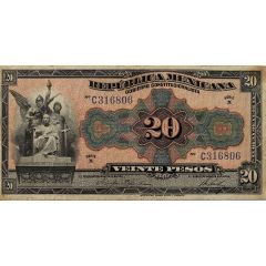 20 Pesos República Mexicana - Gobierno Constitucionalista