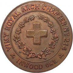 Masonic Penny - Vimy Royal Arch Chapter Inwood, Ontario