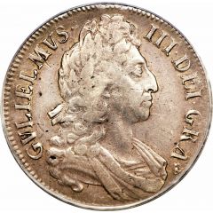 1 Crown - William III 3rd bust, 1st harp