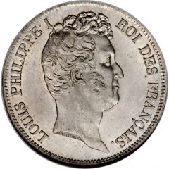 5 Francs - Louis-Philippe with I - relief edge
