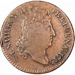 Liard of France with bare bust - Louis XIV