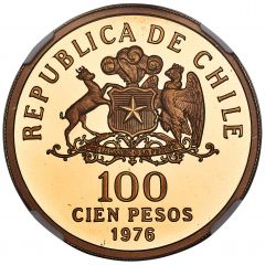 100 Pesos 3rd Anniversary of Chile`s Liberation