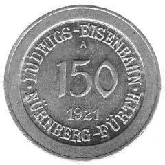 150 Pfennig Nürnberg-Fürth [Railroad, Bavaria]