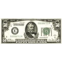 50 Dollars Federal Reserve Note, Large FIFTY, Branch ID in Letters