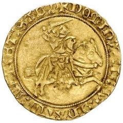 Gold Ecu with knight - Gaston X of Grailly