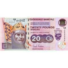 20 Pounds Clydesdale Bank - Robert the Bruce