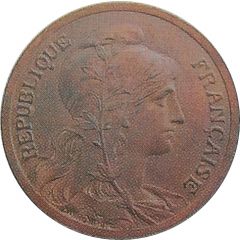 5 Centimes Essai tête à droit sur flan mat