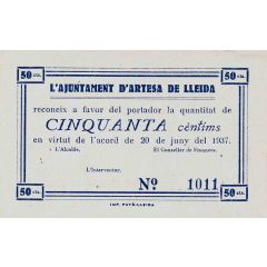 50 Céntimos Artesa de Lleida