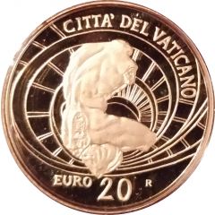 20 Euro - Benedictus XVI Masterpieces of Sculpture - Torso of Belvedere - The Pieta by Michelangelo