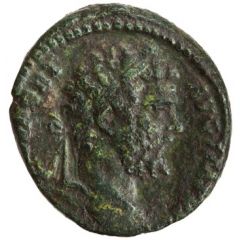 As - Septimius Severus P M TR P IIII COS II P P S C, Jupiter and Victory