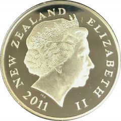 5 Dollars - Elizabeth II 4th Portrait, Yellow-eyed Penguin, Silver Proof