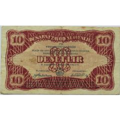 10 Lir Yugoslav partisans, first issue