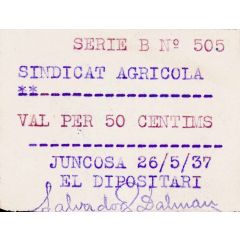 50 Céntimos Juncosa de les Garrigues