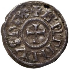 Denier - Pepin II Limoges mint, two crosses