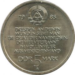 5 Mark Destroyed Frauenkirche Dresden