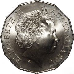 50 Cents - Elizabeth II 4th Portrait - Sir Jack Brabham