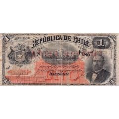 1 Peso overprint on P#11 - Republica de Chile