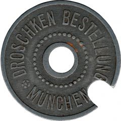 Telephone Token - Droschken Bestellung München, zinc-aluminium